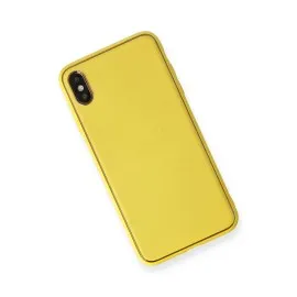 Newface Iphone Xs Max Kılıf Coco Deri Silikon Kapak - Sarı
