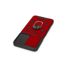 Newface Realme C35 Kılıf Pars Lens Yüzüklü Silikon - Kırmızı