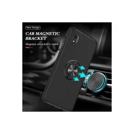 Newface Samsung Galaxy A01 Core Kılıf Elit Yüzüklü Kapak - Siyah