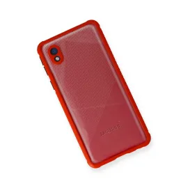 Newface Samsung Galaxy A01 Core Kılıf Miami Şeffaf Silikon - Kırmızı