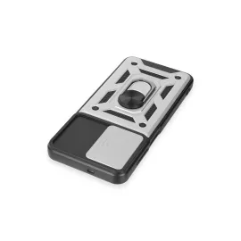 Newface Samsung Galaxy A14 4G Kılıf Pars Lens Yüzüklü Silikon - Gümüş