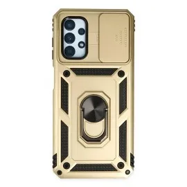 Newface Samsung Galaxy A33 5G Kılıf Pars Lens Yüzüklü Silikon - Gold