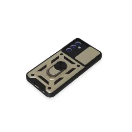 Newface Samsung Galaxy M34 5G Kılıf Pars Lens Yüzüklü Silikon - Gold