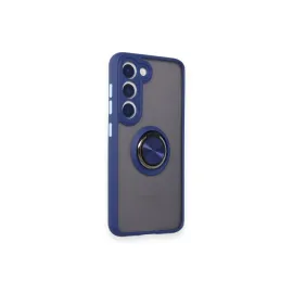 Newface Samsung Galaxy S24 Fe Kılıf Montreal Yüzüklü Silikon Kapak - Lacivert