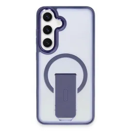 Newface Samsung Galaxy S24 Tork Magsafe Standlı Kapak - Lacivert