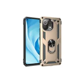 Newface Xiaomi Mi 11 Lite Kılıf Sofya Yüzüklü Silikon Kapak - Gold