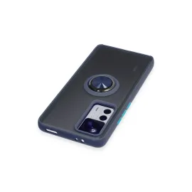 Newface Xiaomi Mi 12T Pro Kılıf Montreal Yüzüklü Silikon Kapak - Lacivert