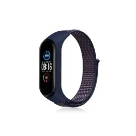 Newface Xiaomi Mi Band 4 Hasırlı Cırtcırtlı Kordon - Lacivert-Mor