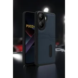 Newface Xiaomi Poco X7 Pro Kılıf Sara Kartvizitli Deri Kılıf - Siyah