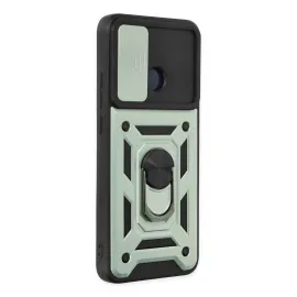 Newface Xiaomi Redmi 10C Kılıf Pars Lens Yüzüklü Silikon - Yeşil