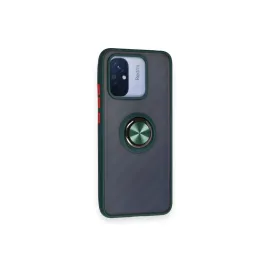 Newface Xiaomi Redmi 12C Kılıf Montreal Yüzüklü Silikon Kapak - Yeşil