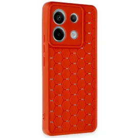 Newface Xiaomi Redmi Note 13 Pro 5G Kılıf Petek Silikon Kapak - Kırmızı