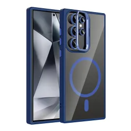 Joko Samsung Galaxy S24 Ultra Remim Lensli Magsafe Standlı Kapak - Lacivert