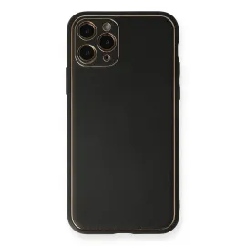 Newface Iphone 11 Pro Max Kılıf Coco Deri Silikon Kapak - Siyah