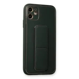 Newface Iphone 12 Kılıf Coco Deri Standlı Kapak - Füme