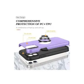 Newface Iphone 12 Kılıf Elit Yüzüklü Kapak - Mor