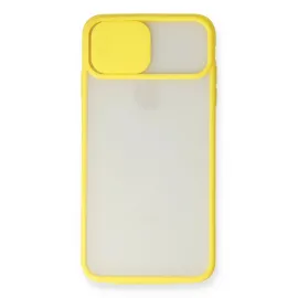Newface Iphone X Kılıf Palm Buzlu Kamera Sürgülü Silikon - Sarı