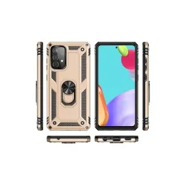 Newface Samsung Galaxy A52 Kılıf Sofya Yüzüklü Silikon Kapak - Gold
