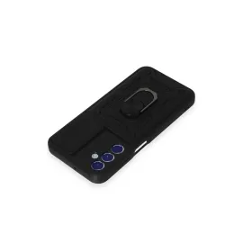 Newface Samsung Galaxy M34 5G Kılıf Pars Lens Yüzüklü Silikon - Siyah