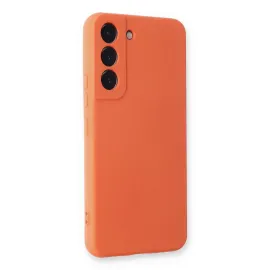 Newface Samsung Galaxy S22 Plus Kılıf Nano Içi Kadife Silikon - Turuncu