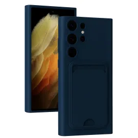 Newface Samsung Galaxy S24 Ultra Kılıf Kelvin Kartvizitli Silikon - Lacivert