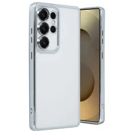 Newface Samsung Galaxy S25 Ultra Kılıf Razer Lensli Silikon - Gümüş