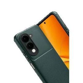 Newface Vivo Y29S Auto Focus Karbon Kapak - Koyu Yeşil