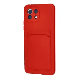 Newface Xiaomi Mi 11 Lite Kılıf Kelvin Kartvizitli Silikon - Kırmızı