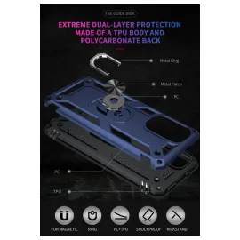 Newface Xiaomi Poco F3 Kılıf Sofya Yüzüklü Silikon Kapak - Lacivert