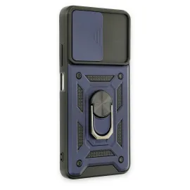 Newface Xiaomi Poco M4 Pro 5G Kılıf Pars Lens Yüzüklü Silikon - Lacivert