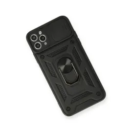 Newface Iphone 11 Pro Max Kılıf Pars Lens Yüzüklü Silikon - Siyah