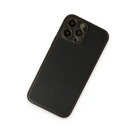 Newface Iphone 14 Pro Kılıf Coco Deri Silikon Kapak - Siyah