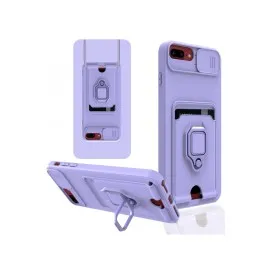 Newface Iphone 8 Plus Kılıf Zuma Kartvizitli Yüzüklü Silikon - Lila