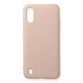 Newface Samsung Galaxy A01 Kılıf Nano Içi Kadife Silikon - Pudra