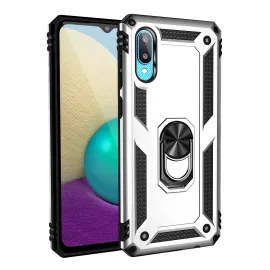 Newface Samsung Galaxy A02 Kılıf Sofya Yüzüklü Silikon Kapak - Gümüş