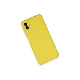 Newface Samsung Galaxy A04 Kılıf Nano Içi Kadife Silikon - Sarı