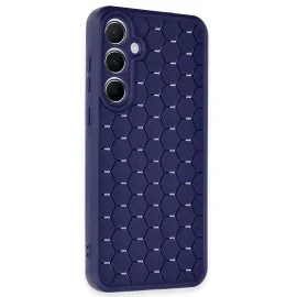 Newface Samsung Galaxy A35 5G Kılıf Petek Silikon Kapak - Lacivert