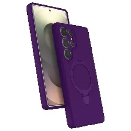 Newface Samsung Galaxy S24 Ultra Regal Magsafe Standlı Kapak - Derin Mor