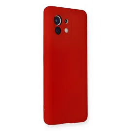Newface Xiaomi Mi 11 Kılıf Nano Içi Kadife Silikon - Kırmızı