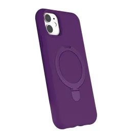 Newface Apple iPhone 11 Regal Magsafe Standlı Kapak - Derin Mor