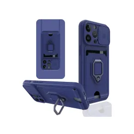 Newface Iphone 13 Pro Kılıf Zuma Kartvizitli Yüzüklü Silikon - Lacivert