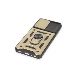 Newface Realme C35 Kılıf Pars Lens Yüzüklü Silikon - Gold