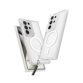 Newface Samsung Galaxy S24 Ultra Kılıf Enka Magsafe Silikon Kılıf - Şeffaf