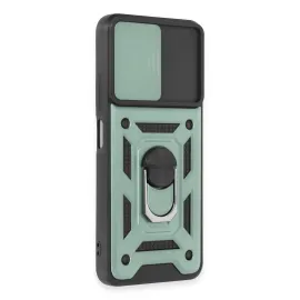 Newface Xiaomi Redmi Note 12 5G Kılıf Pars Lens Yüzüklü Silikon - Yeşil