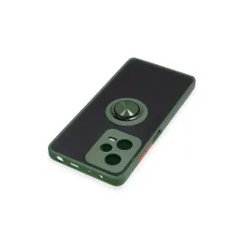 Newface Xiaomi Redmi Note 12 Pro 5G Kılıf Montreal Yüzüklü Silikon Kapak - Yeşil