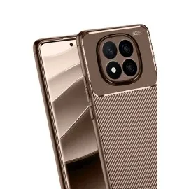 Newface Xiaomi Redmi Note 14 Pro 5G Kılıf Auto Focus Karbon Kapak - Kahverengi