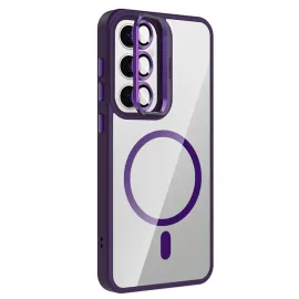 Joko Samsung Galaxy S24 Fe Remim Lensli Magsafe Standlı Kapak - Derin Mor