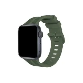Newface Apple Watch 38Mm Kr408 Çizgili Silikon Kordon - Koyu Yeşil
