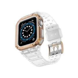 Newface Apple Watch 42mm KR401 Silikon Kordon - Beyaz-Rose