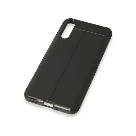 Newface Huawei P Smart S Kılıf Focus Derili Silikon - Siyah